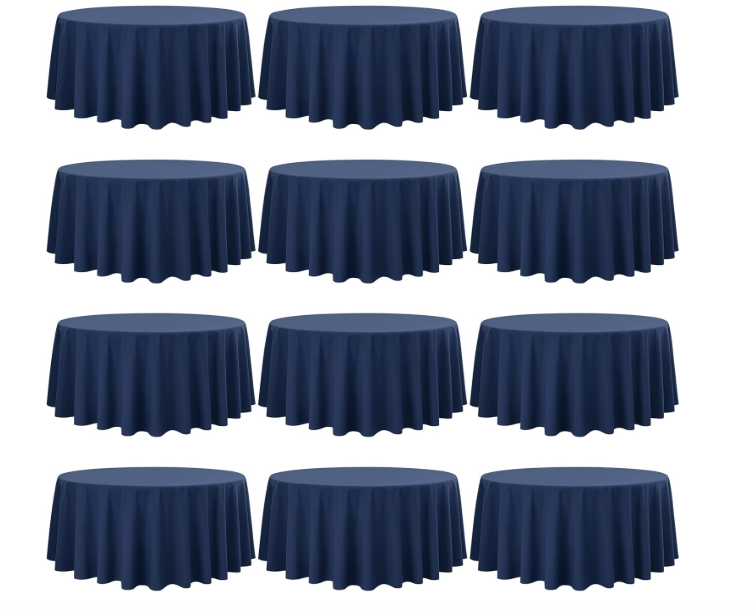 Navy Blue Round Tablecloth