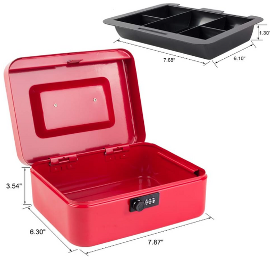 Metal Lock Box (Red)