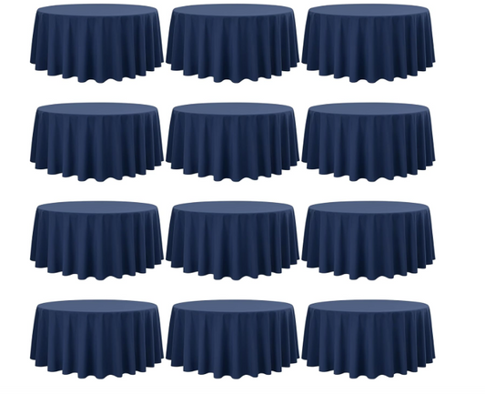 Navy Blue Round Tablecloth